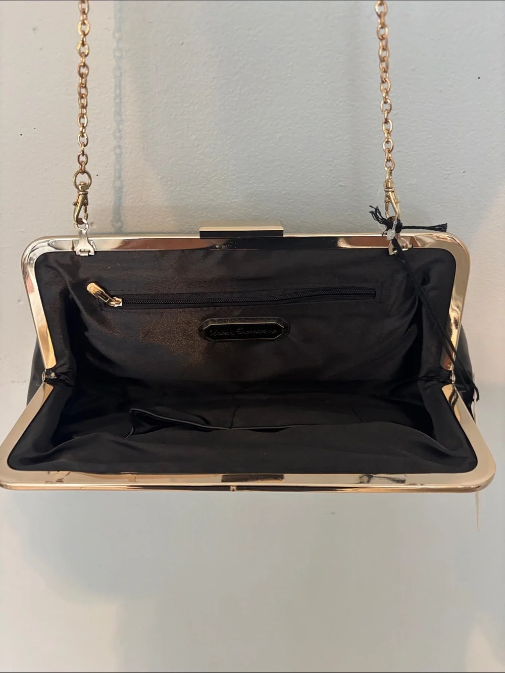 Urban Expressions Black Quilted Chain-Handle Clutch